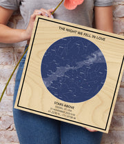 Star Map Gift - Wood Print